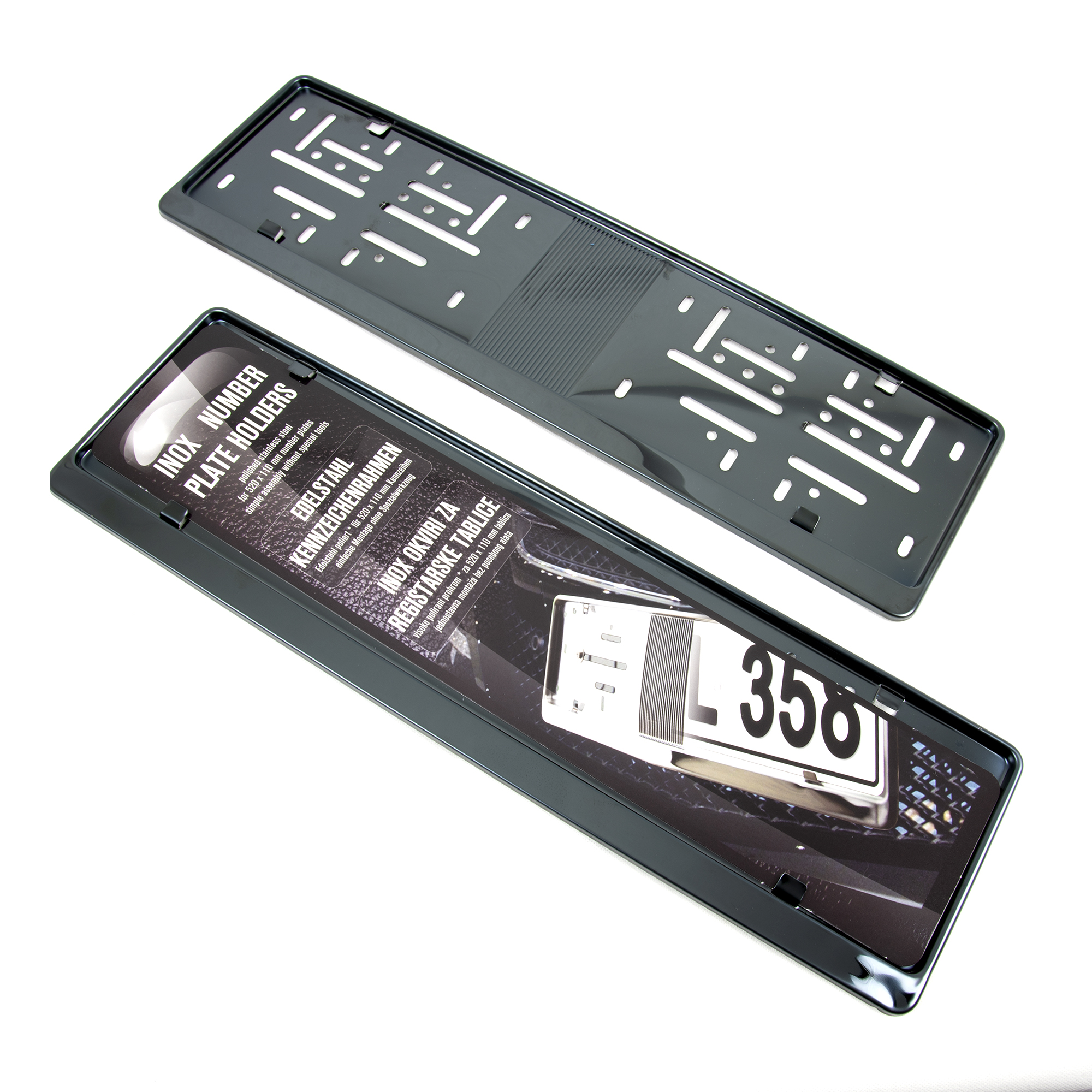 Kennzeichenhalter Kunststoff schwarz 460mm x 110mm