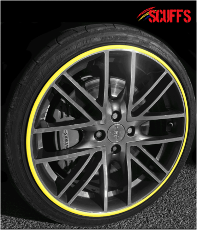 Scuffs- Stick On Wheel Protector For Flat Faced Wheels up to 22” - yellow